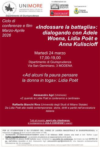 «Indossare la battaglia»: dialogando con Adele Woena, Lidia Poët e Anna Kuliscioff
